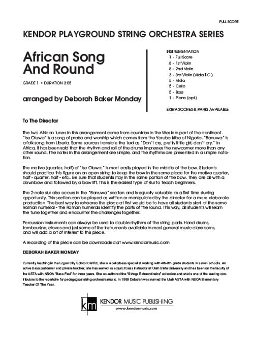 African Song And Round (Score)