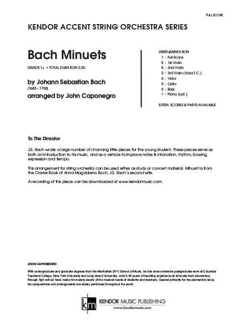 Bach Minuets (Score)
