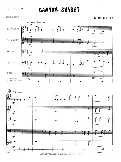 Canyon Sunset (Score)