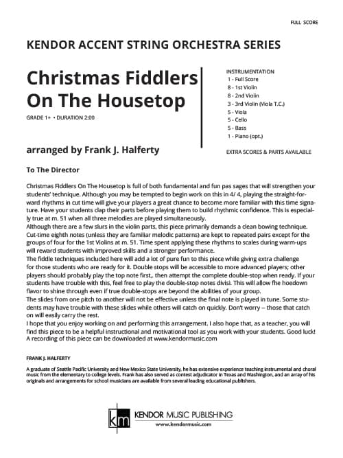 Christmas Fiddlers On The Housetop (Score)