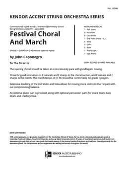 Festival Choral And March (Score)