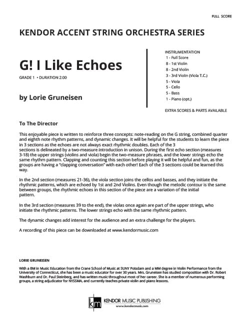 G! I Like Echoes (Score)