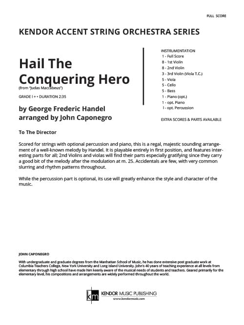 Hail The Conquering Hero (Score)