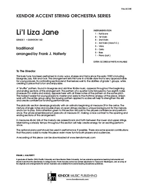 Li'l Liza Jane (Score)
