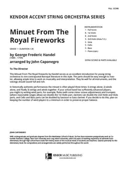 Minuet From The Royal Fireworks (Score)