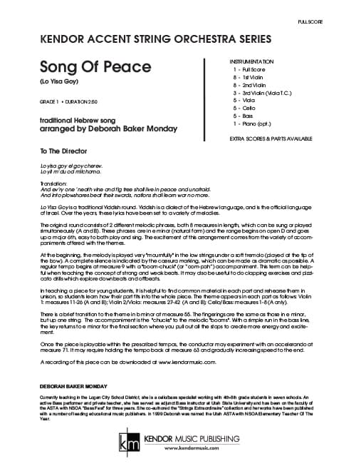 Song Of Peace (Lo Yisa Goy) (Score)