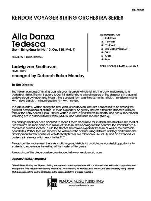 Alla Danza Tedesca (Score)