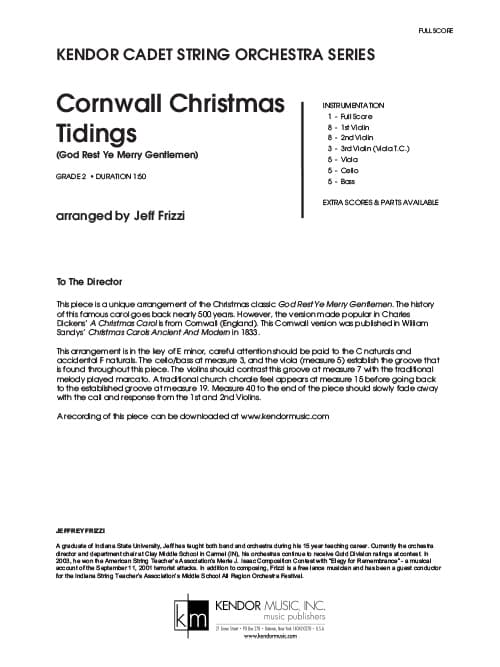 Cornwall Christmas Tidings (God Rest Ye Merry Gentlemen) (Score)