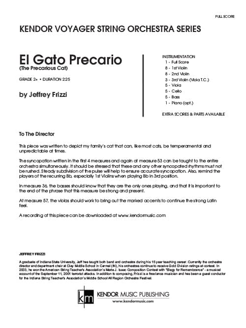 El Gato Precario (The Precarious Cat) (Score)