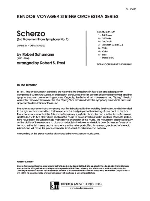 Scherzo (3rd Movement From Symphony No. 1) (Score)