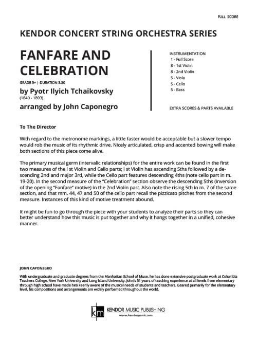 Fanfare And Celebration (Score)