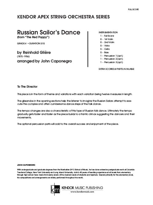 Russian Sailor's Dance (from 'The Red Poppy') (Score)