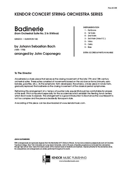 Badinerie (from Orchestral Suite No. 2 In B Minor) (Score)