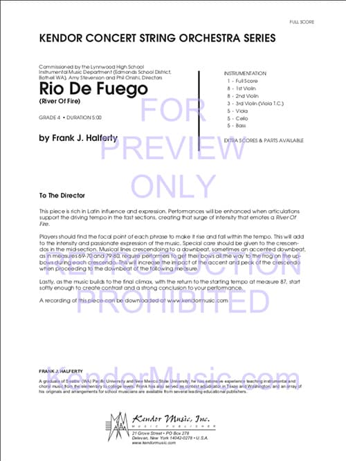 Rio De Fuego (River Of Fire) (Score)