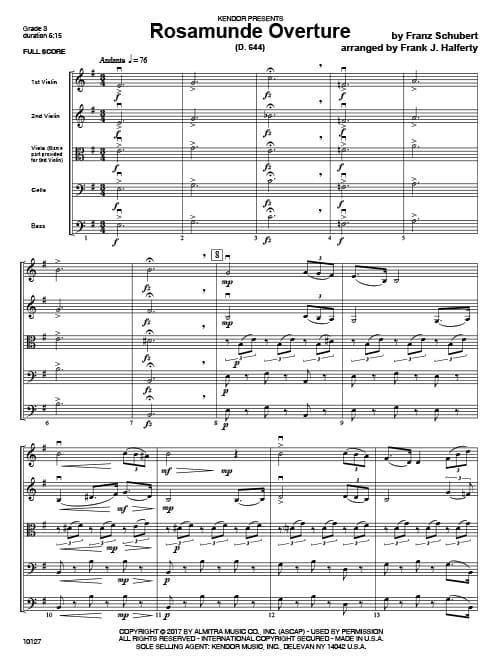 Rosamunde Overture (D. 644) (Score)