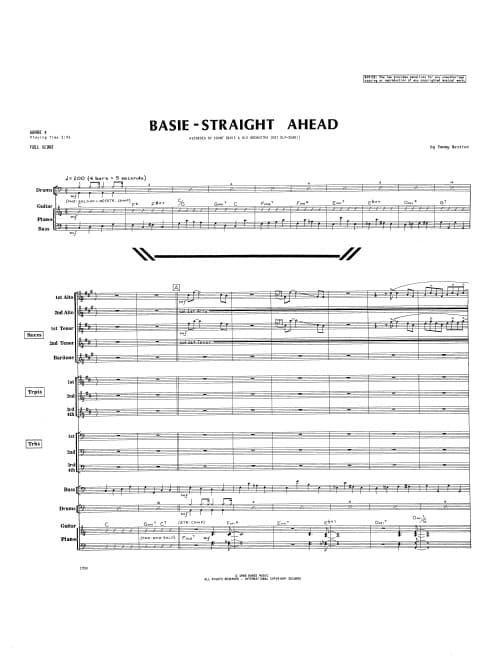 Basie-Straight Ahead (Educational Version - Simplified) (Score)