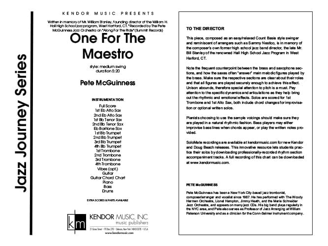 One For The Maestro (Score)