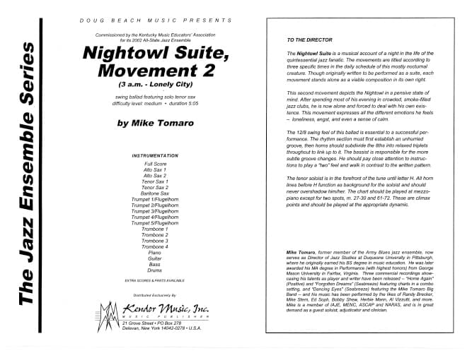 Nightowl Suite, Movement 2 (3 a.m. - Lonely City) (Score)
